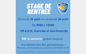 STAGE DE RENTREE